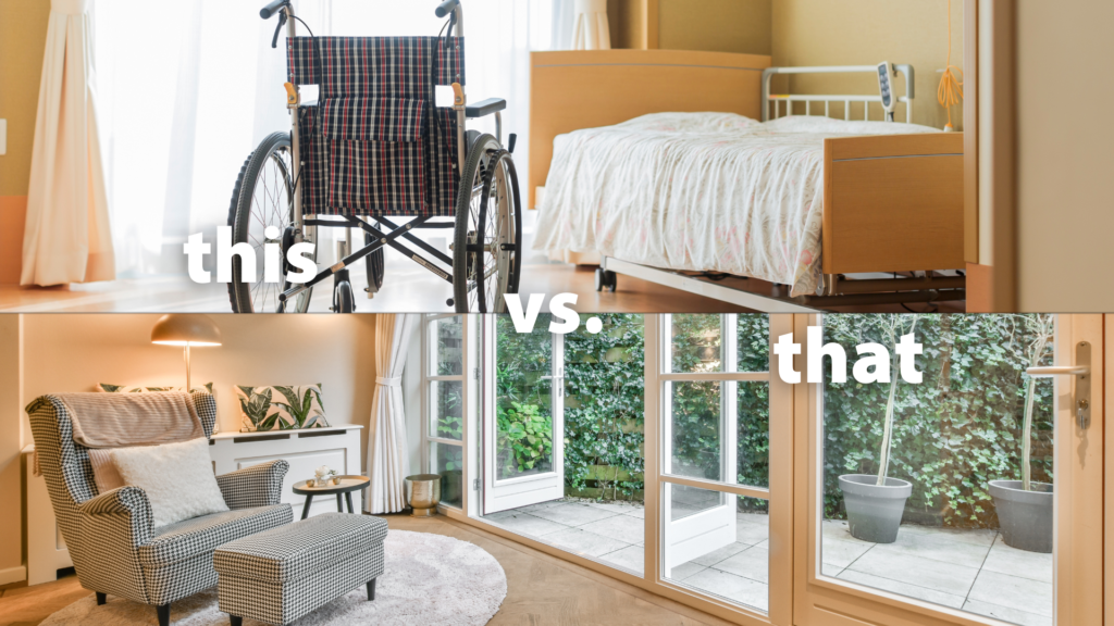 assisted living bedroom on top vs lifestyle living on bottom
