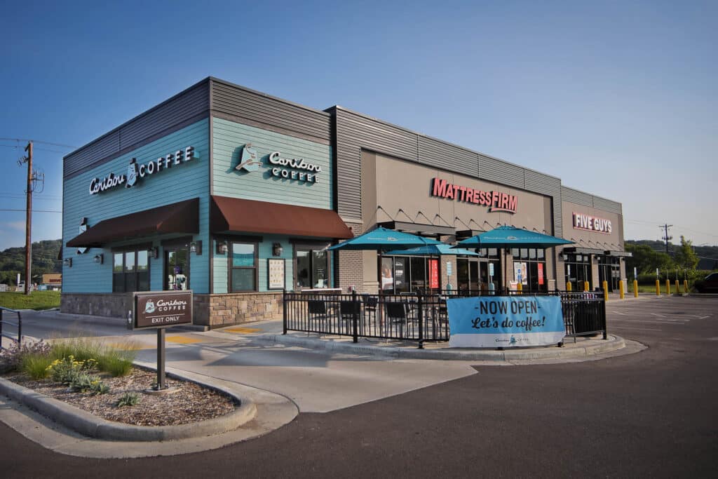 Row of new stores at Venture Pass in Onalaska WI depict grocery and retail trends.