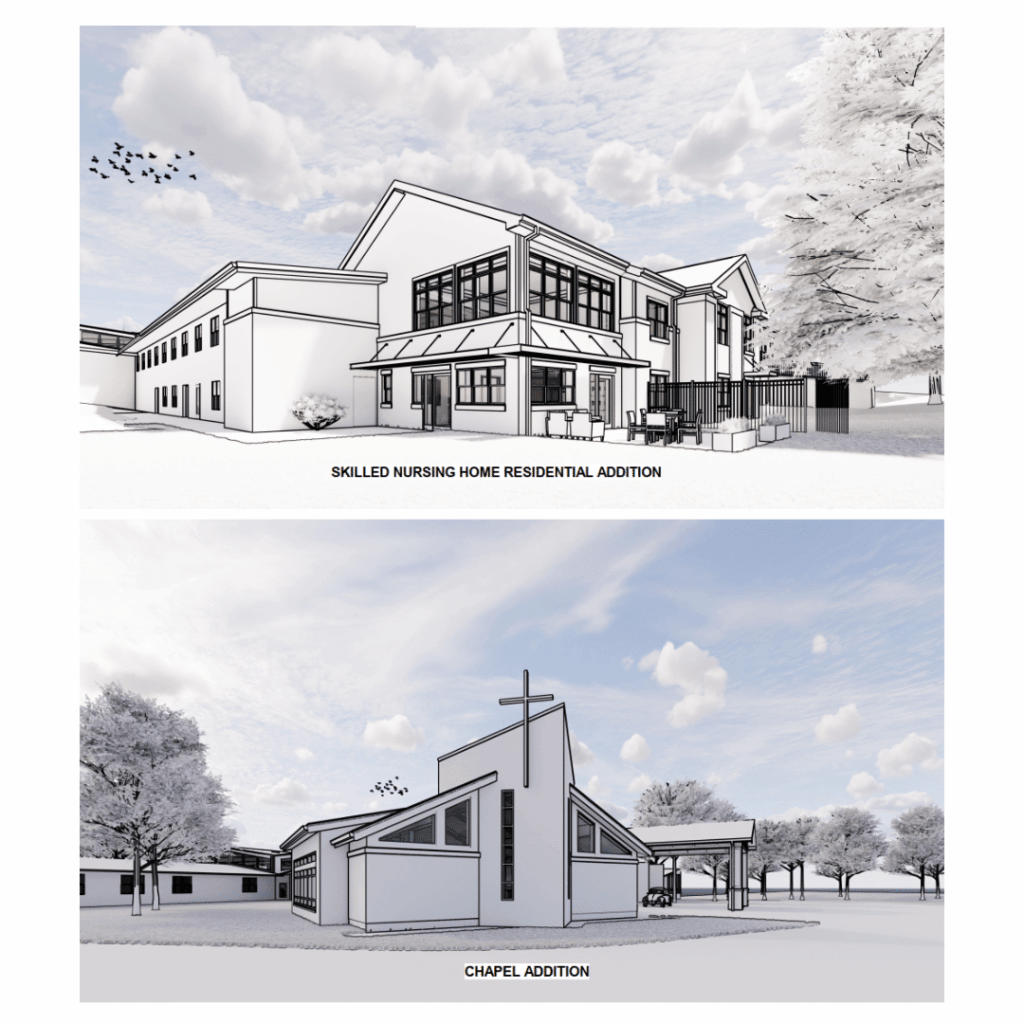 renderings of expanded and renovated Sacred Heart Care Center