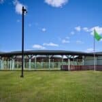 exterior view of powwow arena the dbs group designed and built
