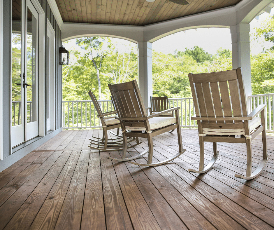 rocking chairs on a porch