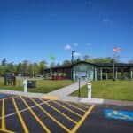 exterior view of powwow arena the dbs group designed and built