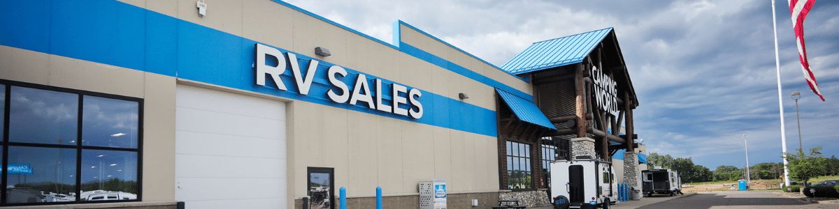 exterior shot of camping world store