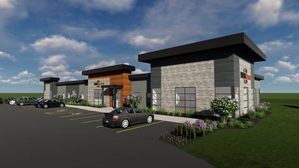a rendering of DBS Group's Onalaska office expansion
