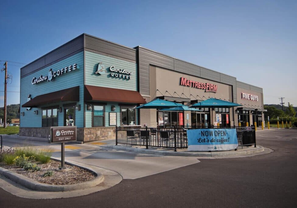 Row of new stores at Venture Pass in Onalaska WI depict grocery and retail trends.